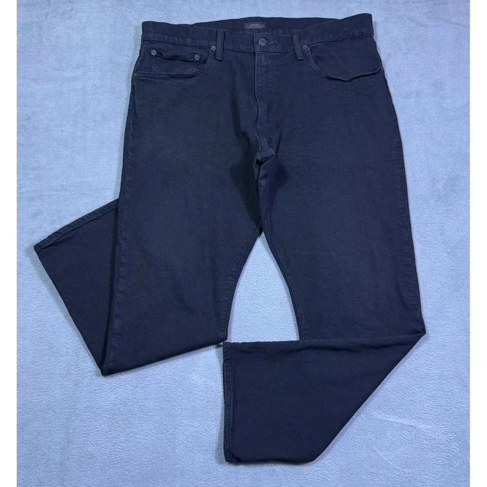 Polo Ralph Lauren Jeans Mens 36x30 Hampton Relaxed Straight Black Normcore USA